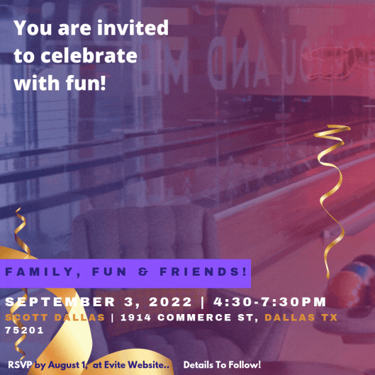 Orange People Photo Bowling Invitation